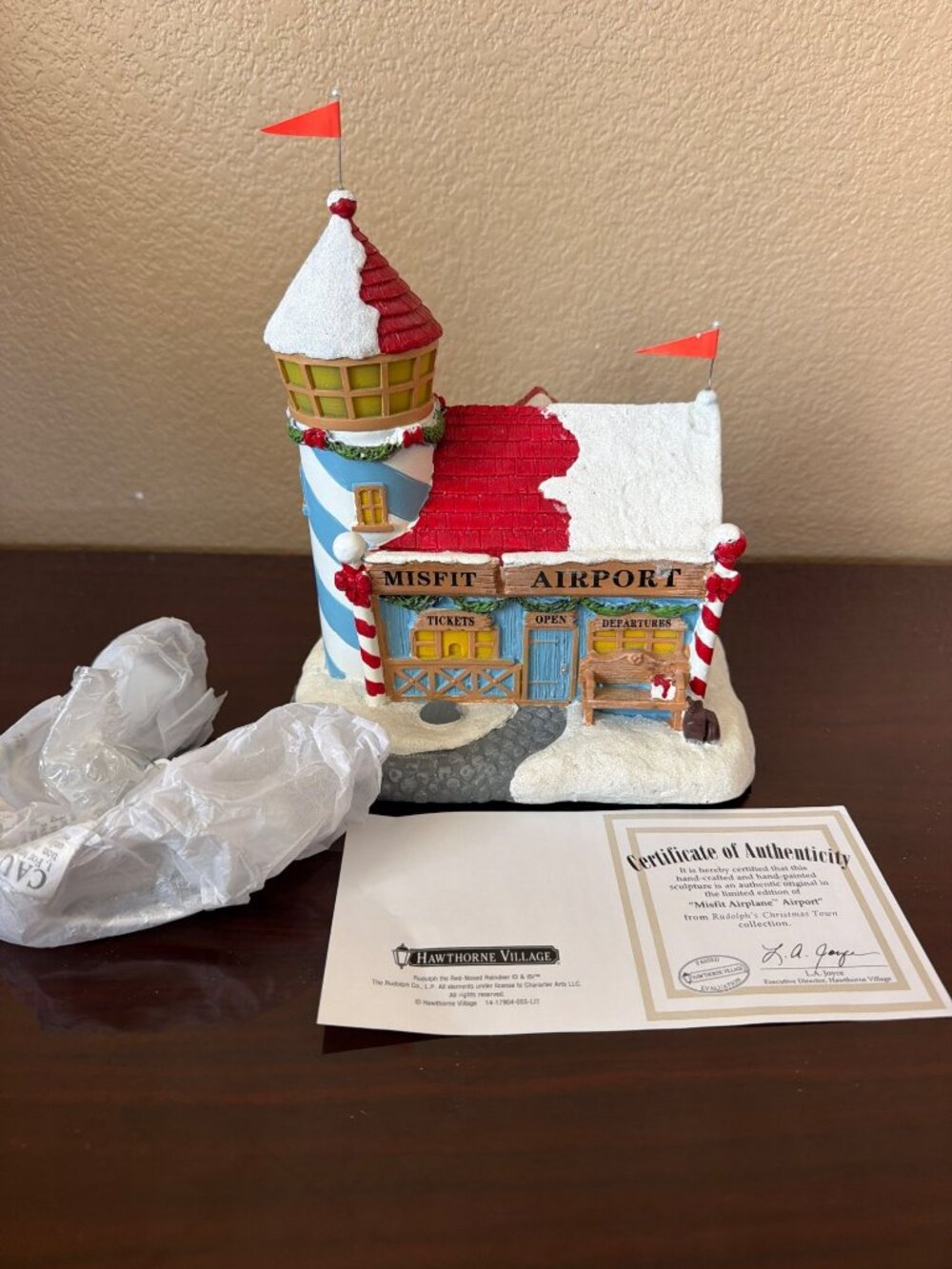 Hawthorne Village Rudolph's Christmas Town Misfit Airplane Airport in Box w/COA - Picture 2 of 16